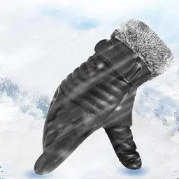 Alexvyan Men Zigzag Snow & Wind Proof Riding ThermalWarm Winter Touch Screen Gloves-image-45