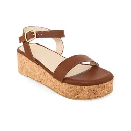Kenneth Cole Open Toe Flatform Heels with Buckles-3