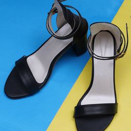 Misto Open Toe Comfortable Block Heels With Ankle Loop-11