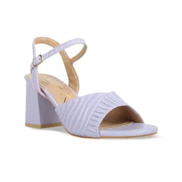 London Rag Textured Open Toe Block Heels-0