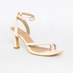 20Dresses Cream-Coloured PU Party Block Sandals with Buckles-19