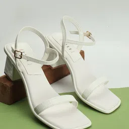ELLE Textured Party Block Heels with Buckles image 5