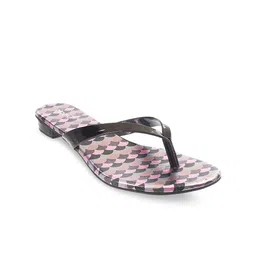 Mochi Printed Open Toe Flats-15