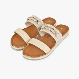 ALDO Buckle Detailed Open Toe Flats-18
