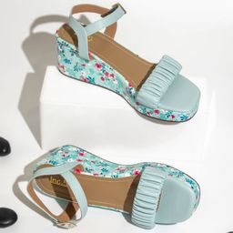 Inc 5 Floral Printed Wedge Heels With Buckles-54