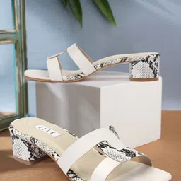ELLE Printed Open Toe Block Heels-19