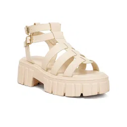 London Rag PU Strappy Faux Leather Platform Heels-16