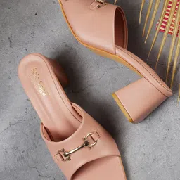 Sole Saga Embellished Open Toe Block Heels-11