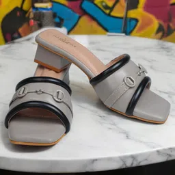 PLANET WALK Embellished Block Mules with Buckles image 1