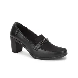 VALIOSAA Black Work Block Pump Heels-32