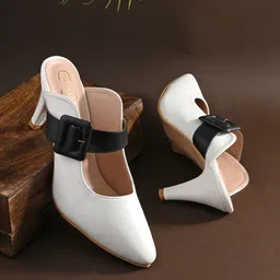 PANAHI Buckle Embellished Kitten Heel Mules-28
