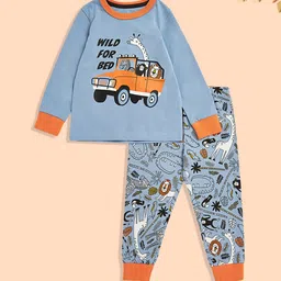 mothercare Boys Blue Printed Pure Cotton T-shirt with Joggers-image-12