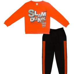 Clothe Funn Boys Typographic Printed Pure Cotton T-shirt With Pyjamas-image-22