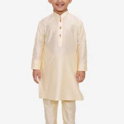 JBN Creation Boys Cream-Coloured Kurta with Pyjamas-12