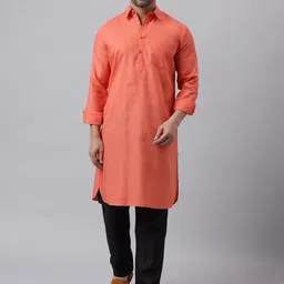 Vgyaan Shirt Collar Pathani Kurta with Pyjamas-picture-30