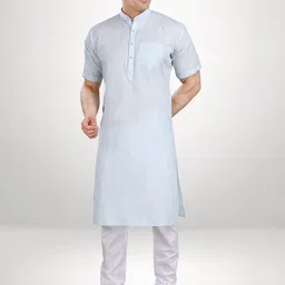 RG DESIGNERS Men Blue & White Kurta with Pyjamas-image-85
