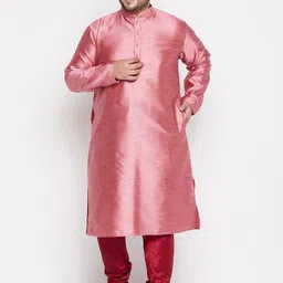 VASTRAMAY Men Pink Kurta with Churidar-picture-37