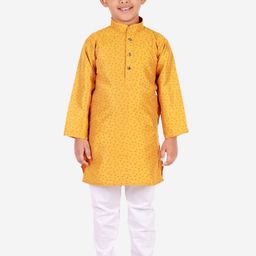 Pro-Ethic STYLE DEVELOPER Boys Yellow Printed Kurta with Pyjamas-30