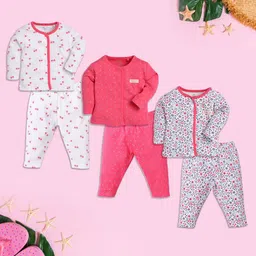 BABY GO Kids Red Printed Shirt with Pyjamas-image-34