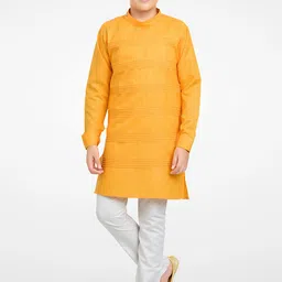 Jeetethnics Boys Orange & White Kurta with Pyjamas-43