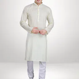 RG DESIGNERS Men Yellow Kurta with Pyjamas-image-17