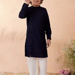 Manyavar Boys Embroidered Kurta with Pyjamas-image-44