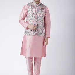 Hangup Men Kurta with Pyjamas & Nehru Jacket Set-picture-5