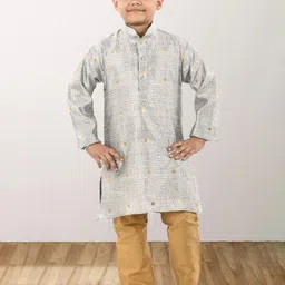 BAESD Boys Geometric Printed Mandarin Collar Long Sleeves Kurta with Pyjamas-17
