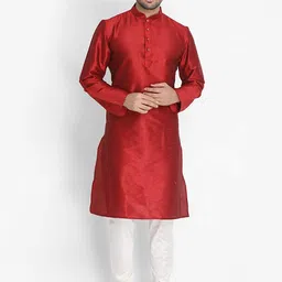ROYAL KURTA Men Dupion Silk Kurta with Pyjamas-image-95