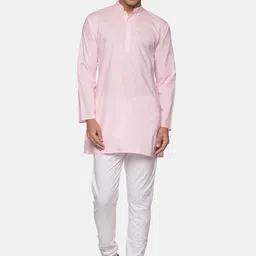 Sethukrishna Men Pink Pure Cotton Kurta with Pyjamas-38