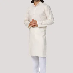 MAG Mandarin Collar Regular Pure Cotton Kurta with Pyjamas-picture-9