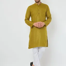 Armaan Ethnic Mandarin Collar Regular Pure Cotton Kurta with Pyjamas-image-51