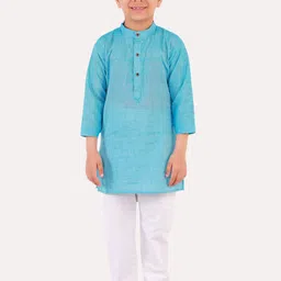 Superminis Boys Green Regular Pure Cotton Kurta with Pyjamas-picture-46