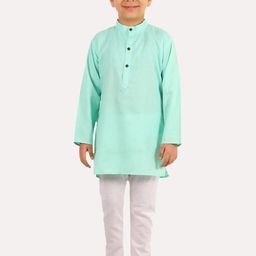 Superminis Boys Green Regular Pure Cotton Kurta with Pyjamas-29