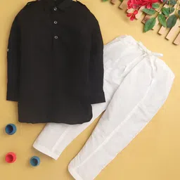 BAESD Boys Shirt Collar Kurta With Pyjamas-picture-39