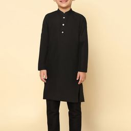 KISAH Boys Mandarin Collar Straight Kurta with Pyjamas-42