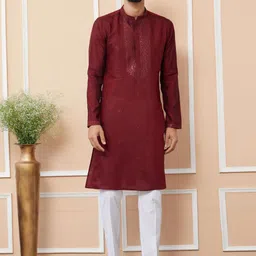 See Designs Men Floral Embroidered Regular Kurta with Pyjamas-picture-38