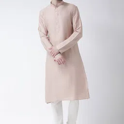 KISAH Men Beige Regular Kurta with Churidar-image-75