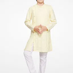 BAESD Boys Checked Mandarin Collar Regular Kurta with Pyjamas-11