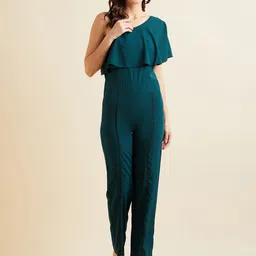 PANIT Asymmetric Neck Ruffled Basic Jumpsuit-picture-3