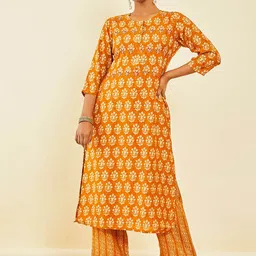 Soch Ethnic Motifs Printed Sequinned Kurta With Palazzos-23