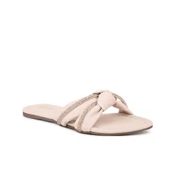 Inc 5 Embellished Open Toe Flats-7