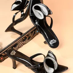 THE WHITE POLE Embellished Open Toe Stiletto Heels-10