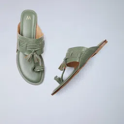 W Women Textured Tassels Open Toe Flats-image-99