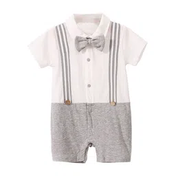 StyleCast Infant Boys White Cotton Rompers-image-33