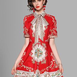 JC Collection Red & Beige Ethnic Motifs Dress-picture-17