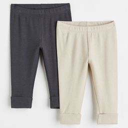 H&M Boys Pack of 2 Solid Ankle Length Leggings-image-83