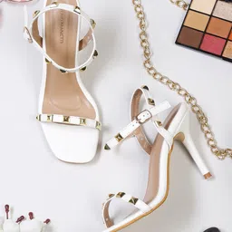 Bruno Manetti Textured PU Stiletto Sandals-49