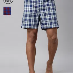 Levis Men Pack Of 2 Assorted Checked Printed Pure Cotton Boxers-image-5
