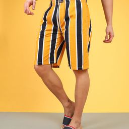 The Indian Garage Co Men Blue & Mustard Yellow Striped Pure Cotton Boxers 1120-BXR10-06-image-21